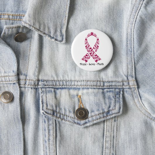 Hope Burgundy Awareness Ribbon Button (Beispiel)