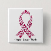 Hope Burgundy Awareness Ribbon Button (Vorderseite)