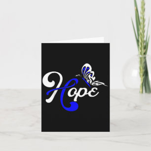 Hope Butterfly Blue Ribbon Colon Cancer Support Karte
