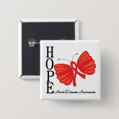 Hope Butterfly Herzerkrankung Button (Vorne & Hinten)