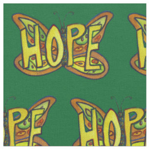 Hope Butterfly Inspiration Word Stoff Material
