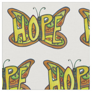 Hope Butterfly Inspiration Word Stoff Material