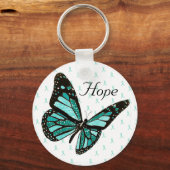 Hope Butterfly Key Chain mit MG Awareness Ribbons Schlüsselanhänger (Vorderseite)
