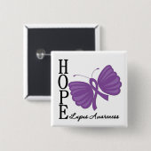 Hope Butterfly Lupus Button (Vorne & Hinten)