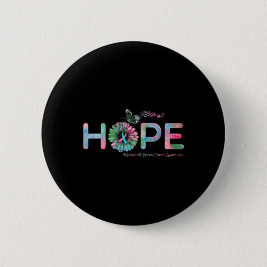 HOPE Butterfly Metastatic Breast Cancer Awareness Button (Vorderseite)