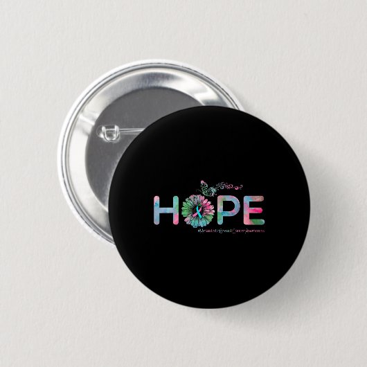 HOPE Butterfly Metastatic Breast Cancer Awareness Button (Vorne & Hinten)