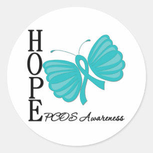 Hope Butterfly PCOS Runder Aufkleber