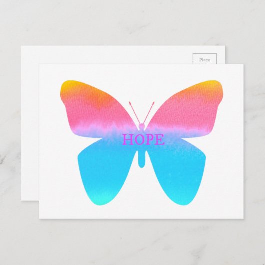 Hope Butterfly Postkarte (Vorne/Hinten)