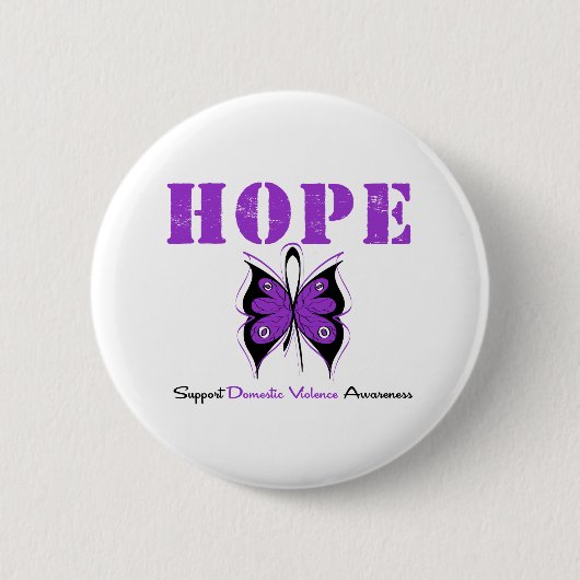 Hope Butterfly Ribbon häusliche Gewalt Button (Vorderseite)