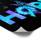 HOPE Butterfly Sonnenblume Suizid Prävention Aware Poster (Ecke)