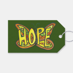 Hope Butterfly Word Art Custom Card Gift Tags Geschenkanhänger