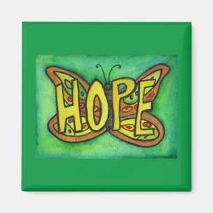 Hope Butterfly Word Art Inspiration Magnete Magnet