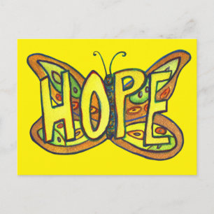 Hope Butterfly Word Art Inspiration Postkarten