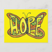 Hope Butterfly Word Art Inspiration Postkarten (Vorderseite)