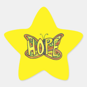Hope Butterfly Word Art Inspiration Sticker