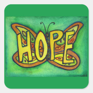Hope Butterfly Word Art Inspiration Sticker