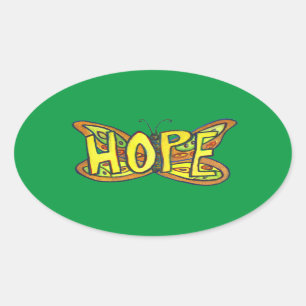 Hope Butterfly Word Art Inspiration Stickers