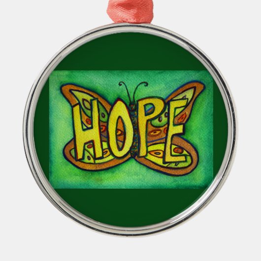 Hope Butterfly Word Geschenk Feiertag Ornament (Vorne)