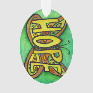 Hope Butterfly Word Kunstschatz Ornament
