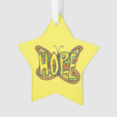 Hope Butterfly Word Kunstschatz Ornament (Vorderseite)