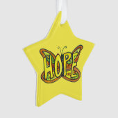 Hope Butterfly Word Kunstschatz Ornament (Vorderseite)