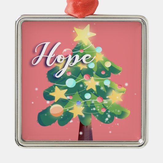 Hope Capquote Karton Weihnachtsbaum Pink Ornament Aus Metall (Vorne)