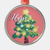 Hope Capton Weihnachtsbaum Pink Ornament Aus Metall (Vorne)