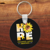 Hope Childhood Cancer Awareness Blume Schlüsselanhänger (Vorderseite)