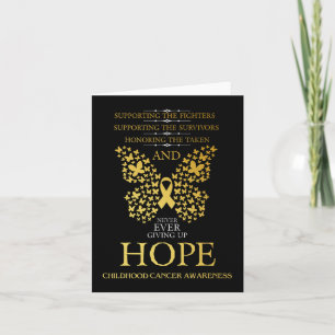 Hope Childhood Cancer Awareness Gold Ribbon Karte