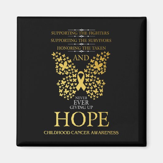 Hope Childhood Cancer Awareness Gold Ribbon Magnet (Vorne)