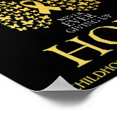 Hope Childhood Cancer Awareness Gold Ribbon Poster (Ecke)