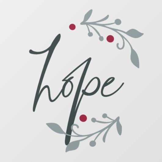 Hope Christmas Window or Wall Cling Fensteraufkleber (Blatt)