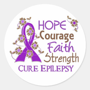 Hope Courage Glaube Stärke 3 Epilepsie Runder Aufkleber