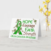 Hope Courage Glaube Stärke 3 Organspende Karte (Gelbe Blume)