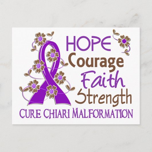 Hope Course Faith Strandbad 3 Chiari Malformation Postkarte (Vorderseite)