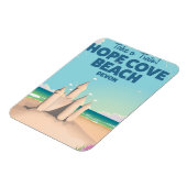 Hope Cove Beach Devon Vintage Reiseplakat Magnet (Linke Seite)