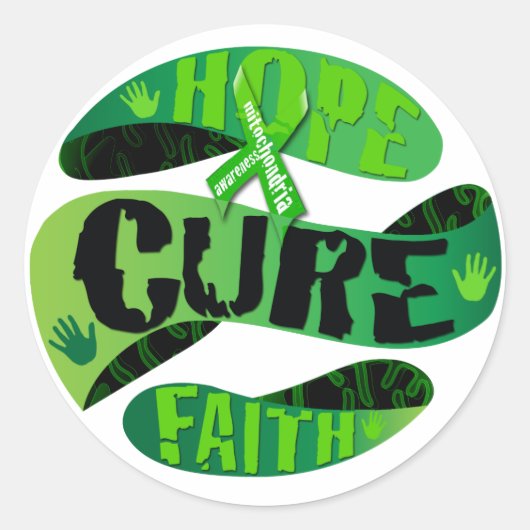 Hope Cure Faith Runder Aufkleber (Vorderseite)