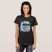 Hope Cure Pink Aquamarine Lila Ribbon T-Shirt (Vorne ganz)