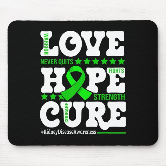 Hope Cure Warrior Niere Disease Awareness Support Mousepad (Vorne)