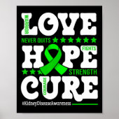Hope Cure Warrior Niere Disease Awareness Support Poster (Vorne)