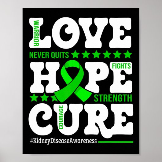 Hope Cure Warrior Niere Disease Awareness Support Poster (Vorne)