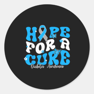 Hope Diabetes Awareness Ribbon Diabetic Typ 1 Runder Aufkleber