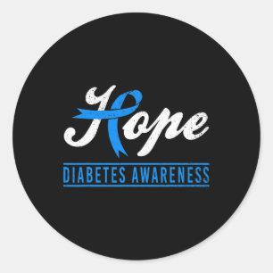 Hope Diabetes Awareness Ribbon Diabetic Typ 1 T1 Runder Aufkleber