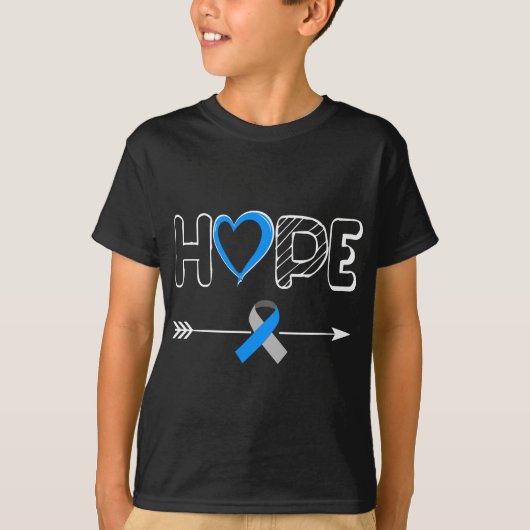 Hope Diabetes Typ 1 Band Typ 2 Diabetes T-Shirt (Vorderseite)