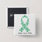 Hope Emerald Green Awareness Ribbon Button (Vorne & Hinten)