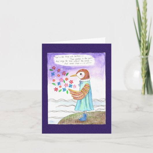 Hope Emily Dickenson Gedicht Freund Beileid Suppor Karte (Vorderseite)