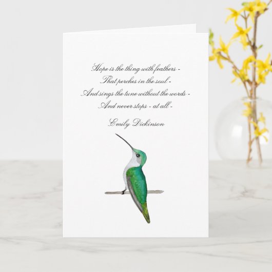 Hope Emily Dickinson Danke Karte (Gelbe Blume)