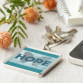 "Hope Endures" Schöne Blue Butterfly Key Chain Schlüsselanhänger (Seite)