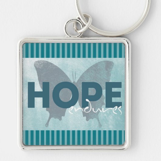 "Hope Endures" Schöne Blue Butterfly Key Chain Schlüsselanhänger (Vorne)