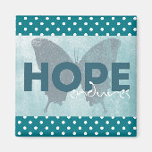"Hope Enprocedures" Schönes Blue Butterfly Magnet (Vorne)